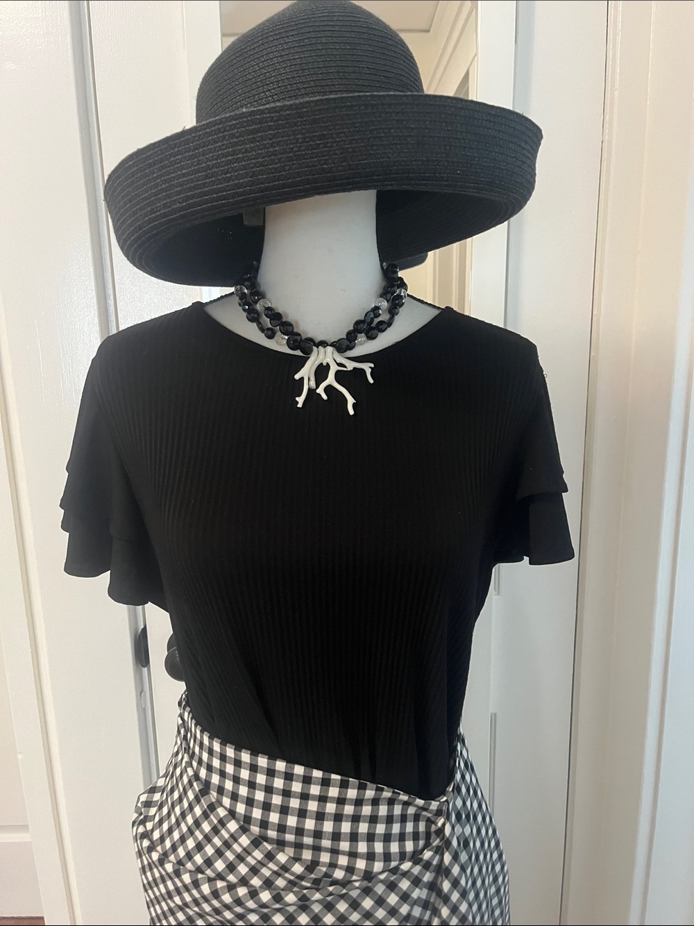 Betmar Vintage Packable Paper Cotton Blend Black Hat 23 inches